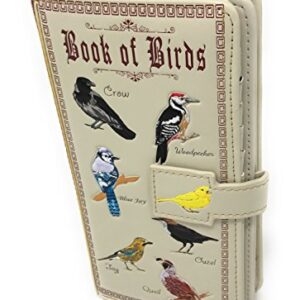 Shag Wear Bird Wallet for Women 7" (Book of Birds Beige)