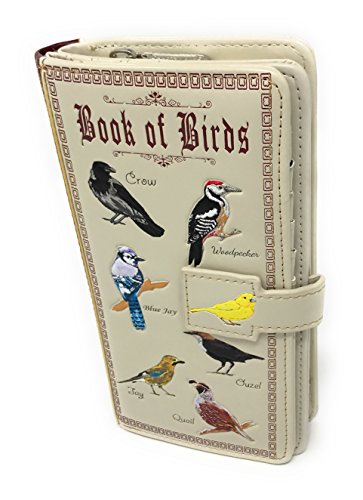 Shag Wear Bird Wallet for Women 7" (Book of Birds Beige)