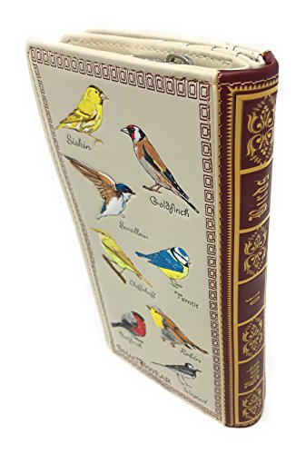 Shag Wear Bird Wallet for Women 7" (Book of Birds Beige)