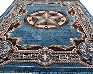 KJGRUG Texas Stars Cowboy Western - Colors (5' x 7', Royal Blue)