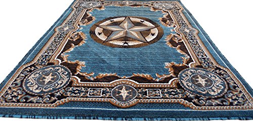 KJGRUG Texas Stars Cowboy Western - Colors (5' x 7', Royal Blue)