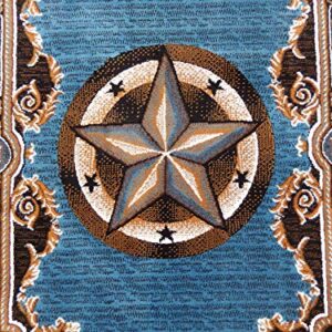 KJGRUG Texas Stars Cowboy Western - Colors (5' x 7', Royal Blue)