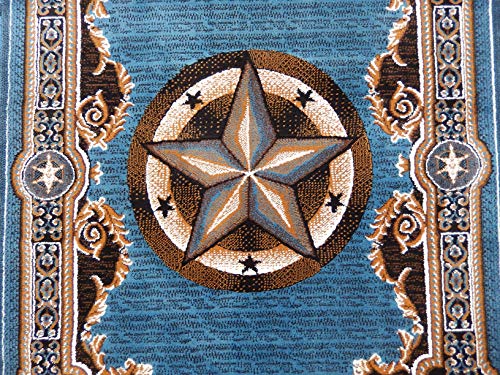 KJGRUG Texas Stars Cowboy Western - Colors (5' x 7', Royal Blue)