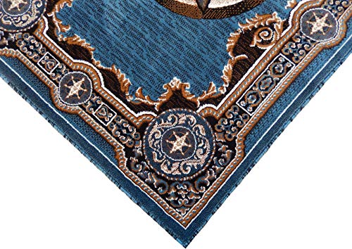 KJGRUG Texas Stars Cowboy Western - Colors (5' x 7', Royal Blue)