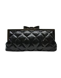 la regale women’s quilted chainmail clutch black