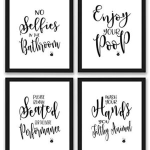 TheNameStore Bathroom Quotes and Sayings Art Prints | Set of Four Photos 8x10 Unframed | Great Gift for Bathroom Decor