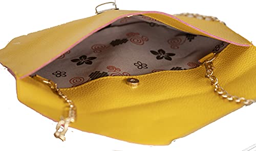 AMAZE Fashion Women Handbag Shoulder Bags Envelope Clutch Crossbody Satchel Tote Purse Leather Lady Bag (Yellow)