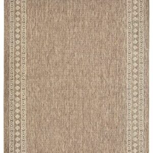 PRIYATE Indoor/Outdoor Area Rug 5'3" x 7'6'' – Border Design Freedom Asha Collection - Easy to Clean, Water/Stain/Fade Resistant, Pet Friendly, High Traffic Carpet for Patio, Deck, Living Room