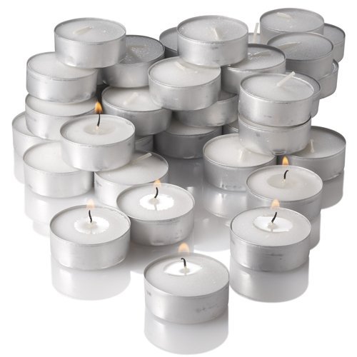 Richland Unscented Tealight Candles, White, Set of 125