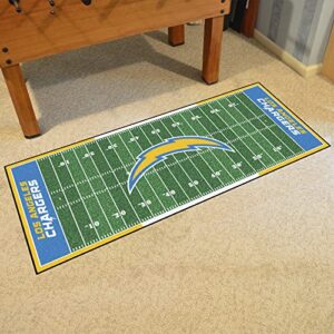 FANMATS NFL San Diego Chargers Nylon Face Football Field Runner , 30"x72"