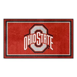 fanmats 19751 ncaa ohio state buckeyes 3ft. x 5ft. plush area rug | sports fan area rug, home decor rug and tailgating mat