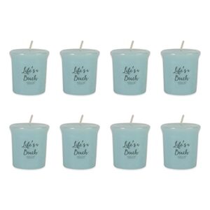 home traditions single wick evenly burning highly scented votive candle, set of 8 (1.8 oz each) for wedding, birthday, holiday, & home décor – lifes a beach