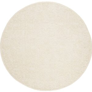 SAFAVIEH Trace Collection 6' Round Ivory TRC101C Handmade Premium Wool Area Rug