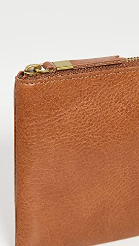 Madewell Women's The Leather Pouch Clutch, English Saddle, Tan, Brown, One Size