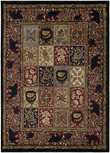 Rustic Lodge Persian Black 8x10 Area Rug, 7'10x9'10