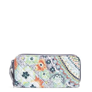 vera bradley women’s cotton bifold wallet with rfid protection, citrus paisley – recycled cotton, one size