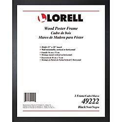 lorell solid wood poster frame, black, 22″ x 28″ (49222)