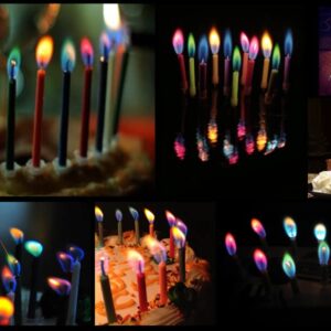 Amazing Colorflame Multicolor Happy Birthday Candles And Holders (12 Count)