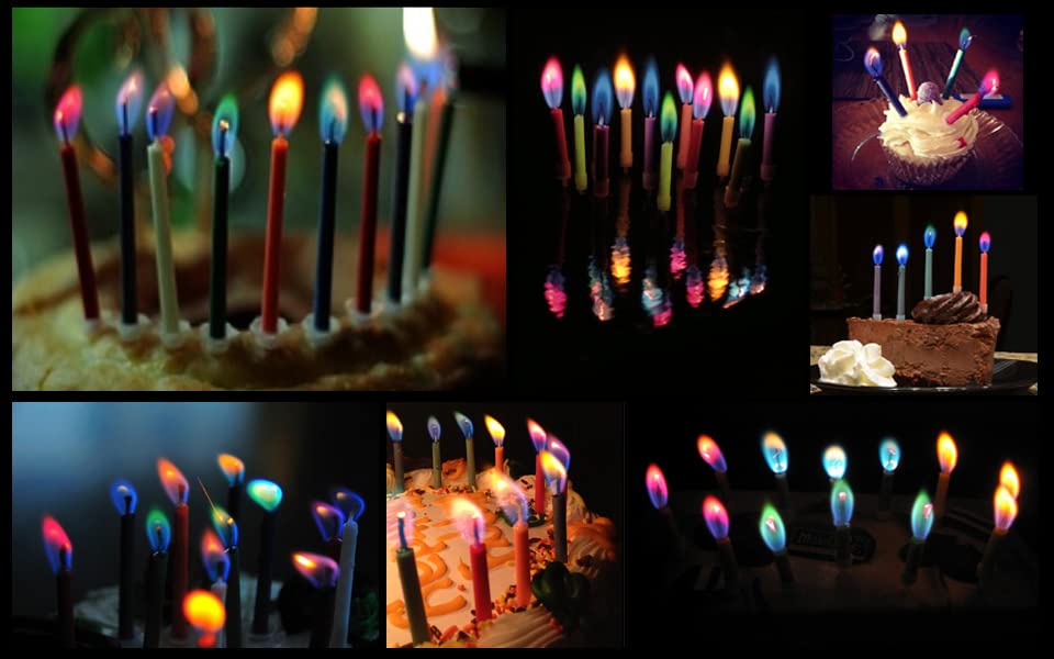 Amazing Colorflame Multicolor Happy Birthday Candles And Holders (12 Count)