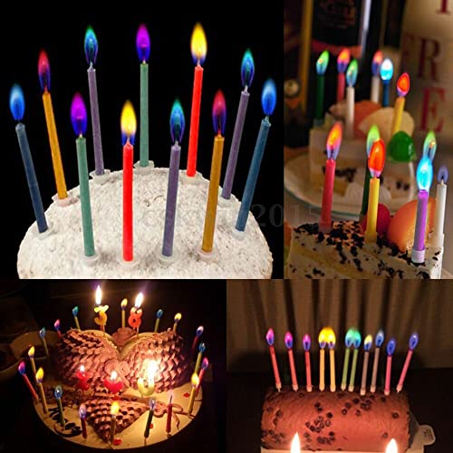 Amazing Colorflame Multicolor Happy Birthday Candles And Holders (12 Count)