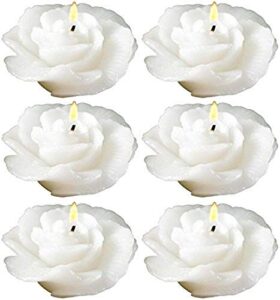 biedermann & sons rose-shaped floating candles in white, pack of 12