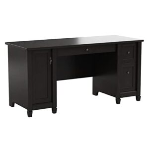 Sauder Edge Water Computer Desk, L: 59.06" x W: 23.23" x H: 29.02", Estate Black finish