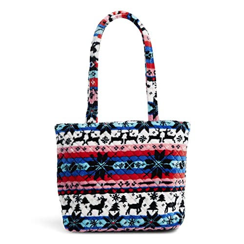 Vera Bradley Women's Teddy Fleece Sherpa Small Vera Tote Bag, Nordic Stripe Multi, One Size