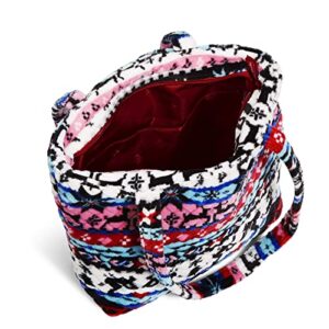 Vera Bradley Women's Teddy Fleece Sherpa Small Vera Tote Bag, Nordic Stripe Multi, One Size