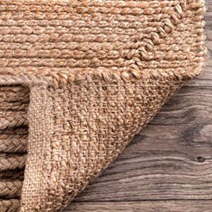 nuLOOM Arienne Braided Tassel Jute Area Rug, 5' x 8', Natural