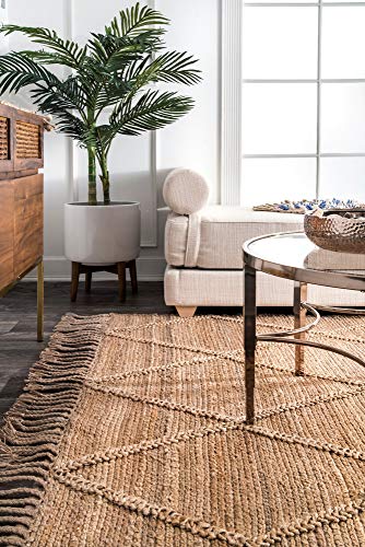 nuLOOM Arienne Braided Tassel Jute Area Rug, 5' x 8', Natural