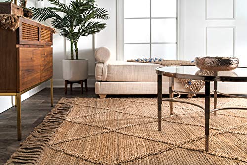 nuLOOM Arienne Braided Tassel Jute Area Rug, 5' x 8', Natural