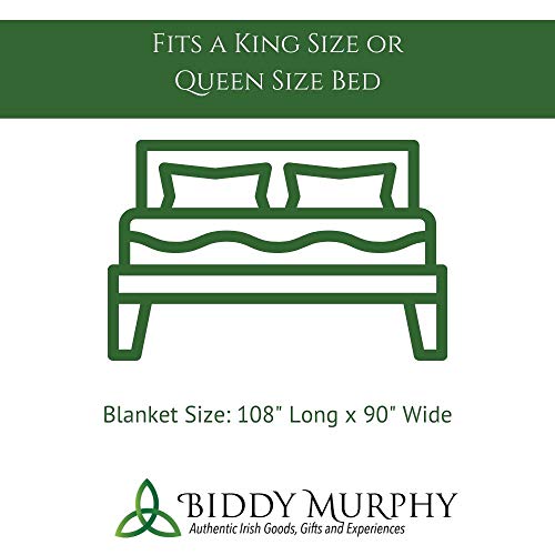 Biddy Murphy, Genuine Irish 100% Wool Plaid Blankets, Soft & Warm Lambswool Knee Throw/Toss Size 54" x 45" Inches, Imported from Ireland, Green/White