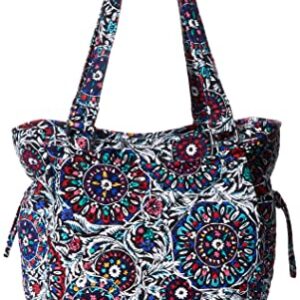 Vera Bradley Women's Cotton Glenna Satchel Purse, Stained Glass Medallion - Recycled Cotton, One Size