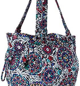 Vera Bradley Women's Cotton Glenna Satchel Purse, Stained Glass Medallion - Recycled Cotton, One Size