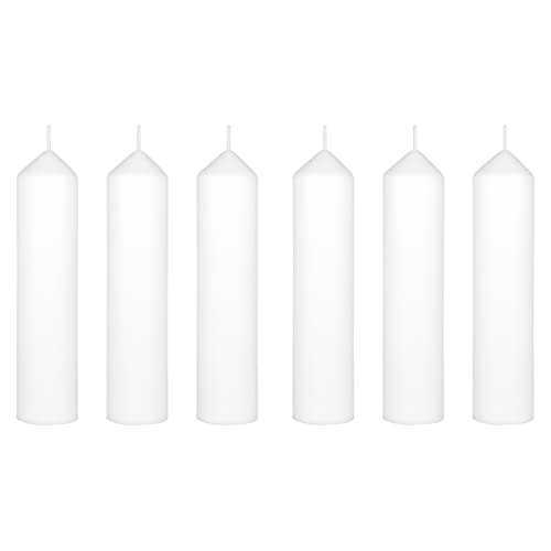 Mega Candles 6 pcs Unscented White Dome Top Round Pillar Candle, Economical One Time Use Event Wax Candles 2 Inch x 9 Inch, Wedding Receptions, Birthdays, Parties, Celebrations, Florists & Churches