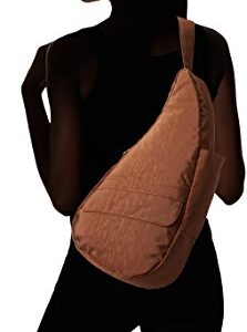 AmeriBag Small Distressed Nylon Healthy Back Bag, Brown