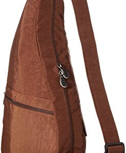 AmeriBag Small Distressed Nylon Healthy Back Bag, Brown