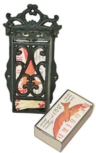 nach cast iron vintage match box holder