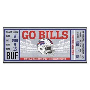 FANMATS 23113 Buffalo Bills Ticket Design Runner Rug - 30in. x 72in. | Sports Fan Area Rug, Home Decor Rug and Tailgating Mat