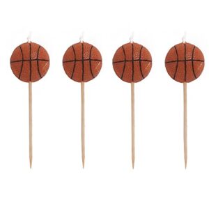 creative converting 4 count sports fanatic basketball shaped pick candles –