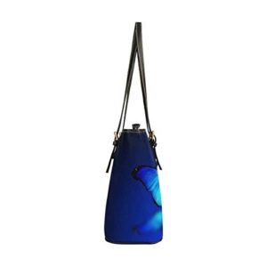 InterestPrint Morpho Blue Butterfly Women's Stylish Tote Bag Travel Shoulder Bag