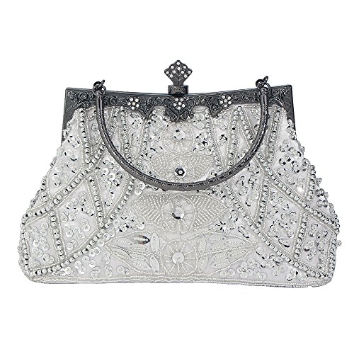 Bagood Women's Vintage Style Beaded And Sequined Evening Bag Wedding Party Handbag Clutch Purse