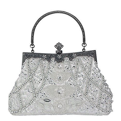 Bagood Women's Vintage Style Beaded And Sequined Evening Bag Wedding Party Handbag Clutch Purse