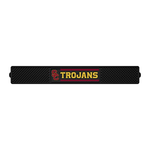 FANMATS 14028 Southern California Trojans Drink Bar Mat - 3.25in. x 24in. - Durable Dish Drying Mat, Easy Clean, Counter Mat