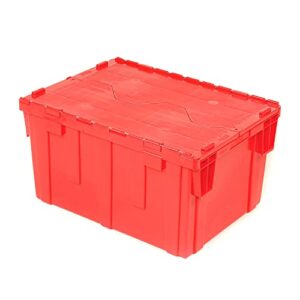distribution container with hinged lid, 28-1/8×20-3/4×15-5/8, red