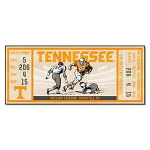 fanmats 23156 tennessee volunteers ticket design runner rug – 30in. x 72in. | sports fan area rug, home decor rug and tailgating mat