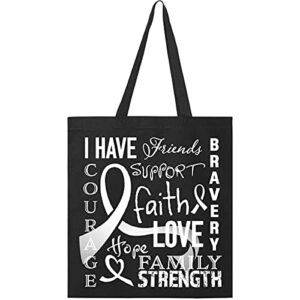 Inktastic I Have... Inspirational Words for Those Battling Lung Cancer Tote Bag Black 2dad8