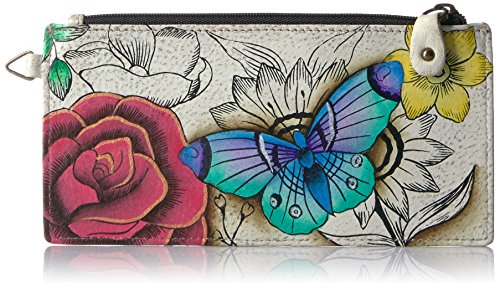Anna by Anuschka Women's Hand Painted Genuine Leather Organizer Wallet - Floral Paradise