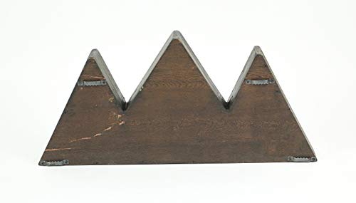 Zeckos Dark Brown Wooden Geometric Triangle Crystal Display Shelf 16.5 x 7.75 x 2 inch