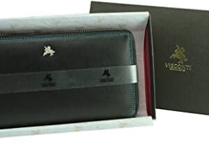 Visconti Multi Colored Soft Leather Ladies Wallet Purse Clutch -Spectrum 33 (Black Multi)